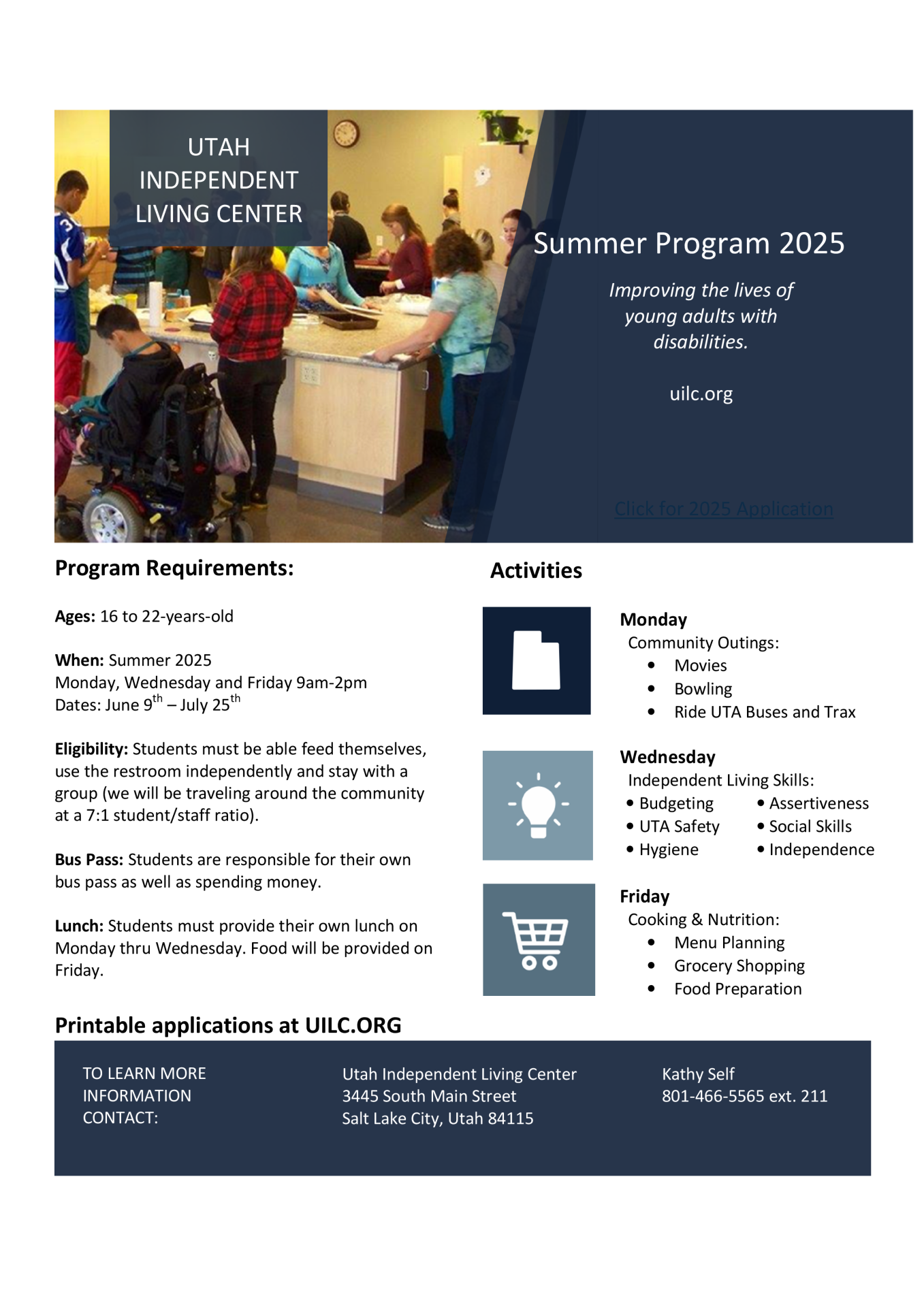 2025 Summer Program Utah Independent Living Center
